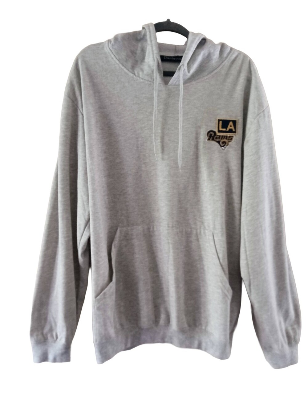 Dunbrooke L.A. Rams Mens Grey Pullover Hooded Sweatshirt Size XXL NWOT